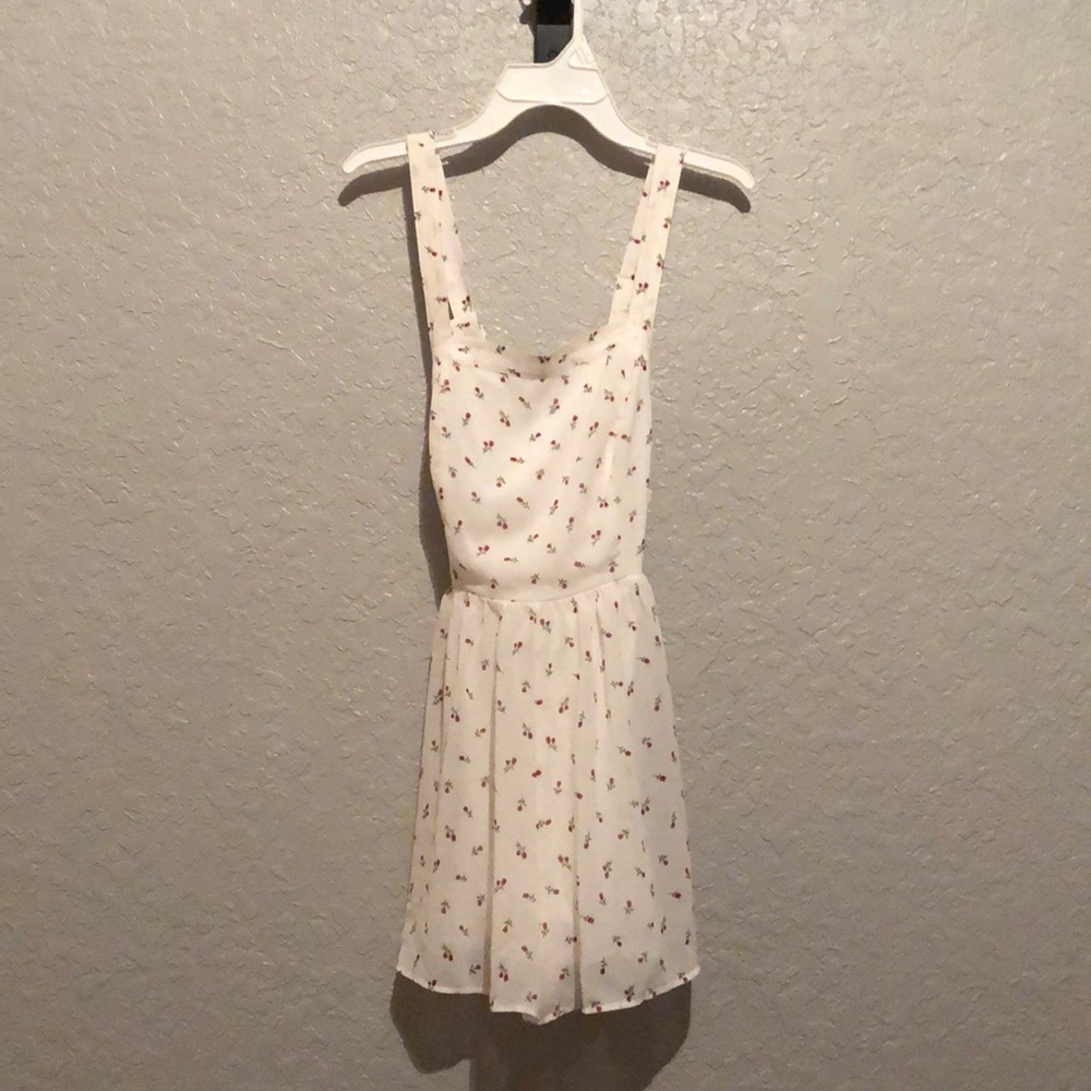 Tiny roses on white romper